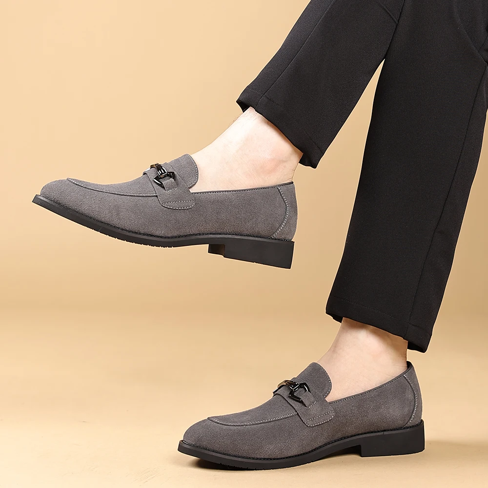 جديد الرجال بلون الجلد المدبوغ مشبك معدني المتسكعون مكتب الأعمال عادية المضادة للانزلاق حذاء رسمي مريح لينة سوليد كسول الأحذية