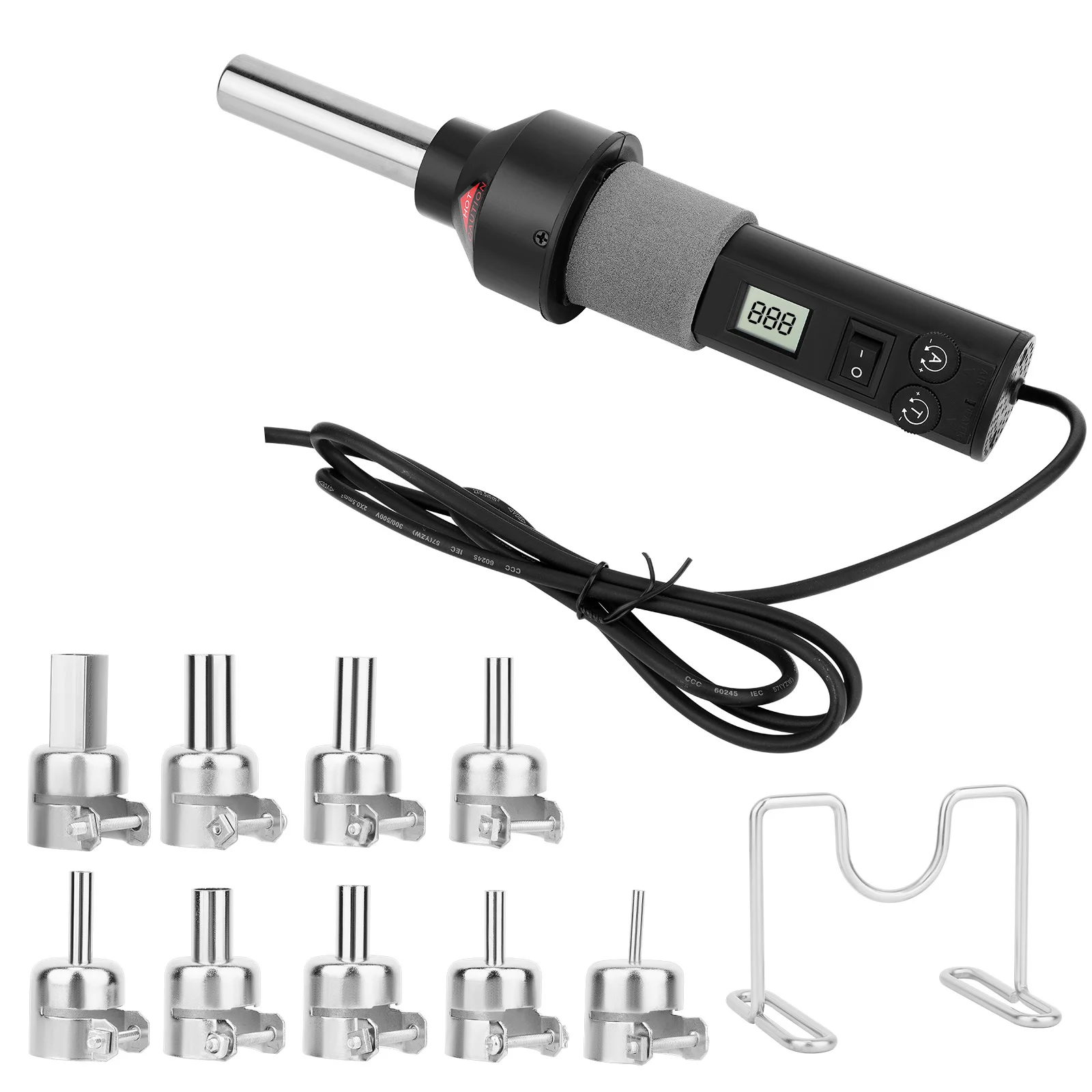 1600W AC 220V 50Hz Plastic Integrated Welders Hot Air Welding Torch Gun Heating Core Set + Nozzle Temperature Regulating Machine 5