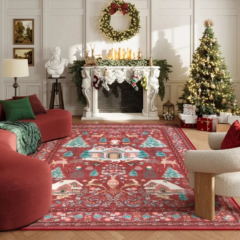 Santa Claus Carpet Living Room Christmas Party Decoration Carpet Merry Christmas Entrance Doormat Living Room Bedroom Decor Rugs 3