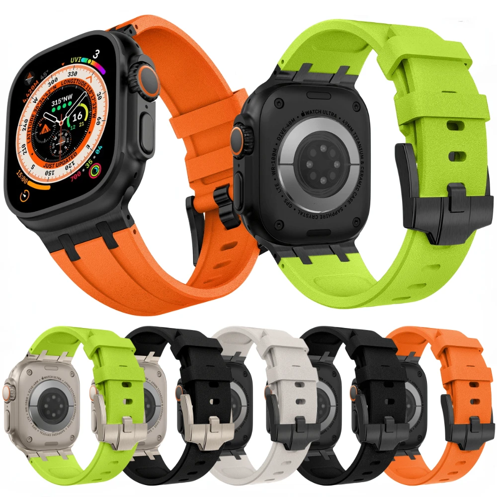 

Ремешок из жидкого силикона для Apple Watch Band Ultra 2 49 мм 9 8 7 45 мм, браслет с каменным узором, браслет для IWatch 6 5 4 SE 44 мм 42 мм Correa
