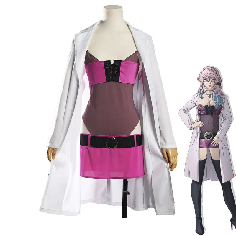 

Akudama Drive Doctor Cosplay Costumes Woman White Doctor's Robe Sexy Uniform Suit Cosplayer Halloween Party Costume