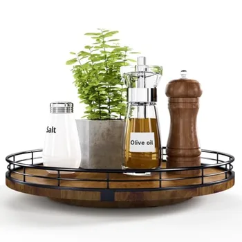 Oak Lazy Susan Tray 1