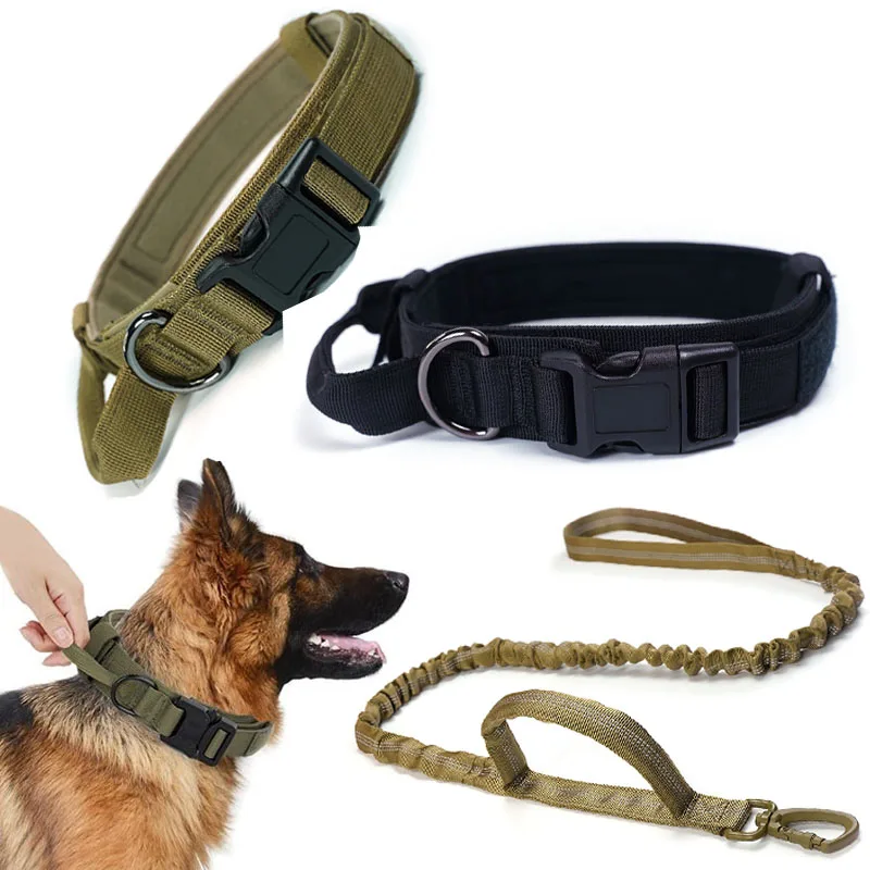 Dog Collar Durable Adjustable Military Pet Collar Tactical Leash Set Nylon Collar Medium Large Dog Shepherd Training Accessories Dog Collar Durable Adjustable Military Pet Collar Tactical Leash Set Nylon Collar Medium Large Dog Shepherd Training Accessories