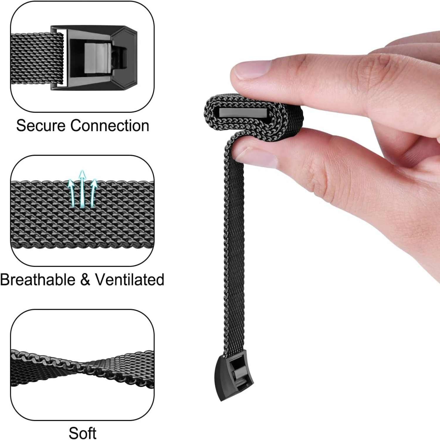 Upgrade your workout with Vancle's top-tier stainless steel loop mesh bands for an unparalleled fitness experience. Elevate your