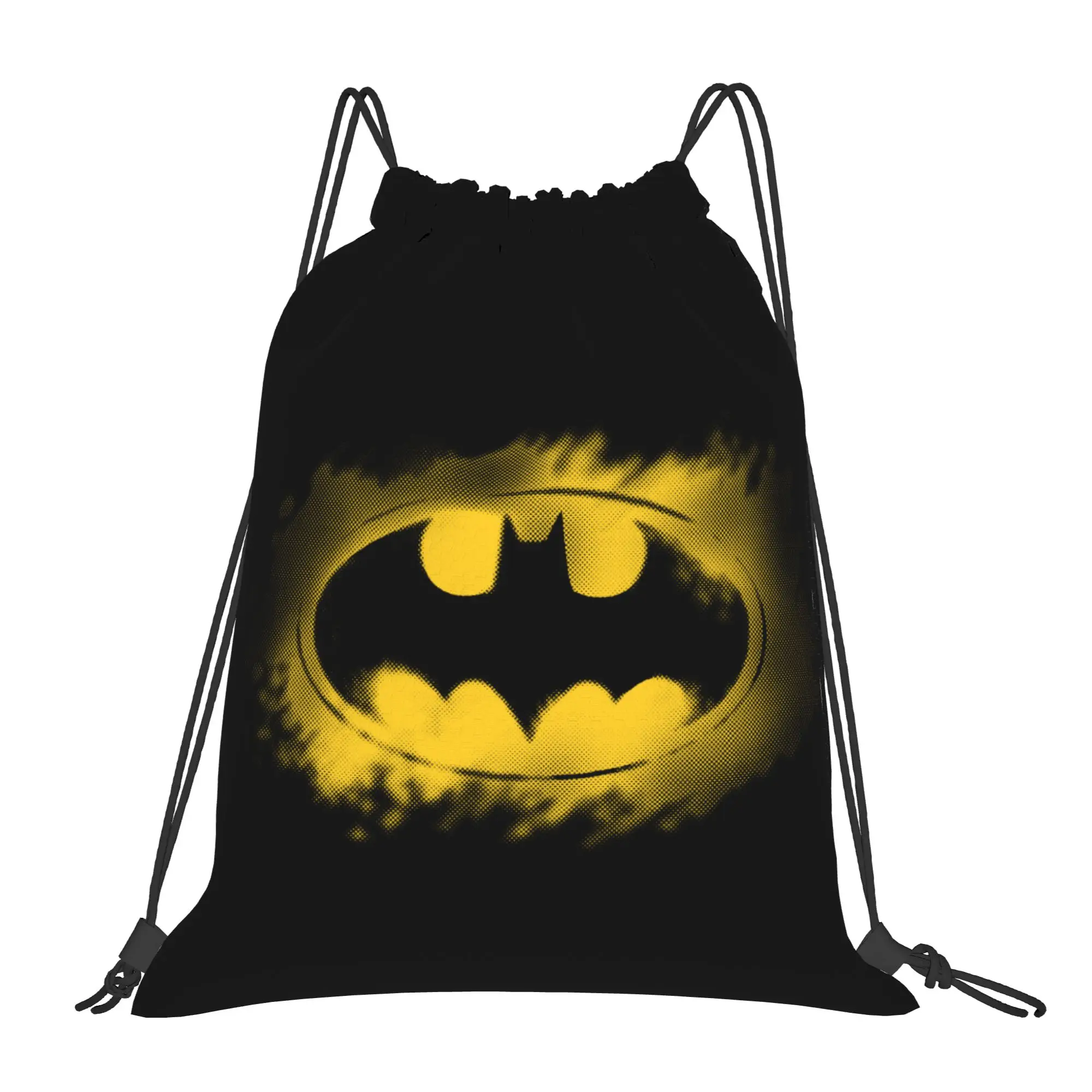 Iconic Batman Logo Drawstring Backpack - Water-Resistant Gym and Travel Sackpack