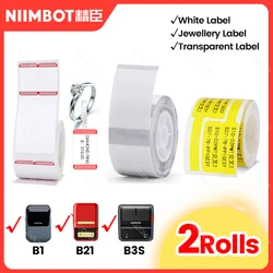 Niimbot B21 B1 Label Paper Roll White Jewellery Clear  Transparents Sticker Label Roll 2 rolls One Pack for Label Printer Maker