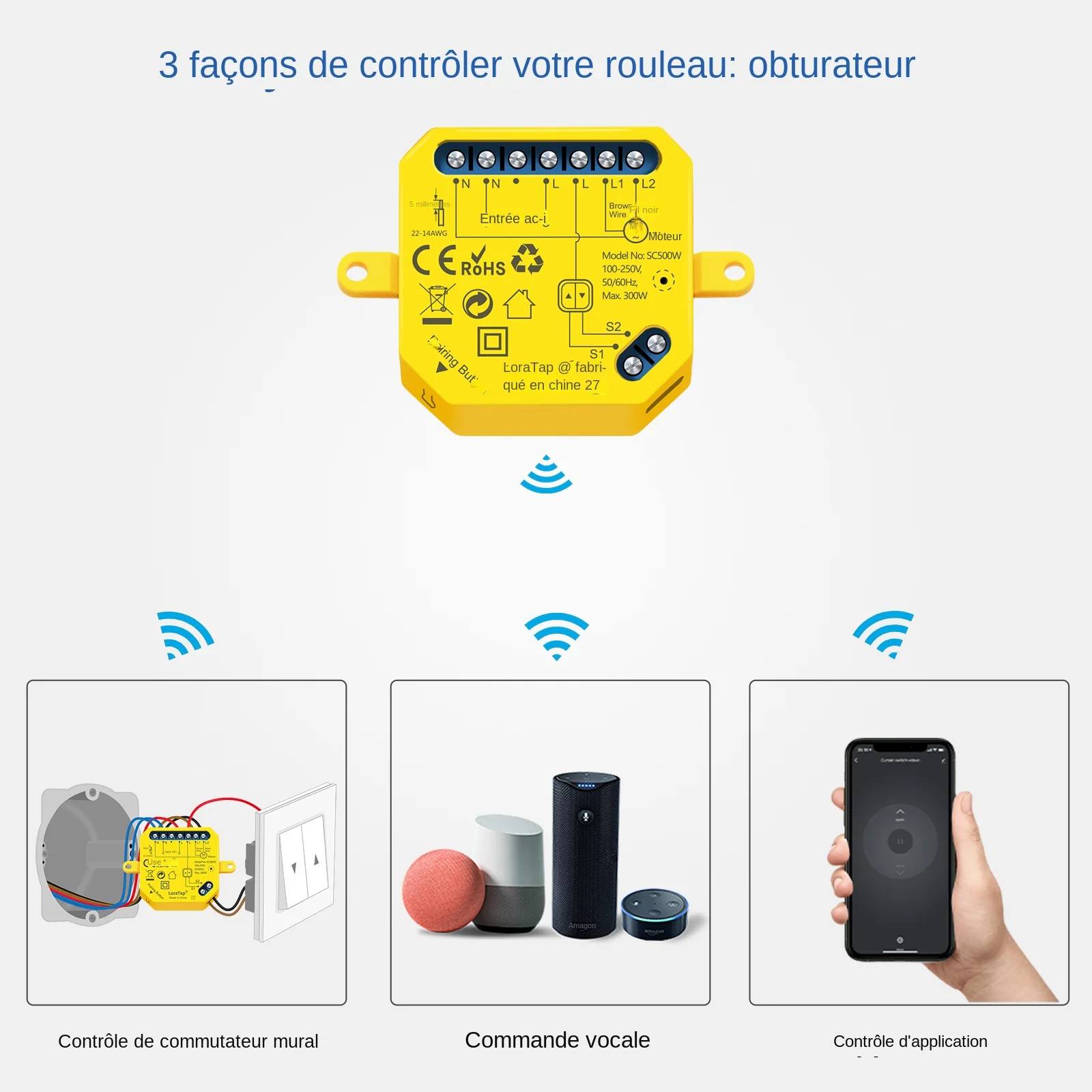 LoraTap – commutateur de moteur pour rideau de fenêtre, wi-fi, Tuya Smart Life App, Google Home, Alexa, commande vocale, automatisation