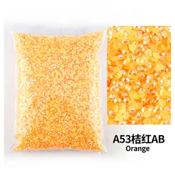 Bulk Wholesale Jelly Color AB Transparent Faceted FlatBack Resin Rhinestones for Nail Art & Garment Decoration (Orange red)