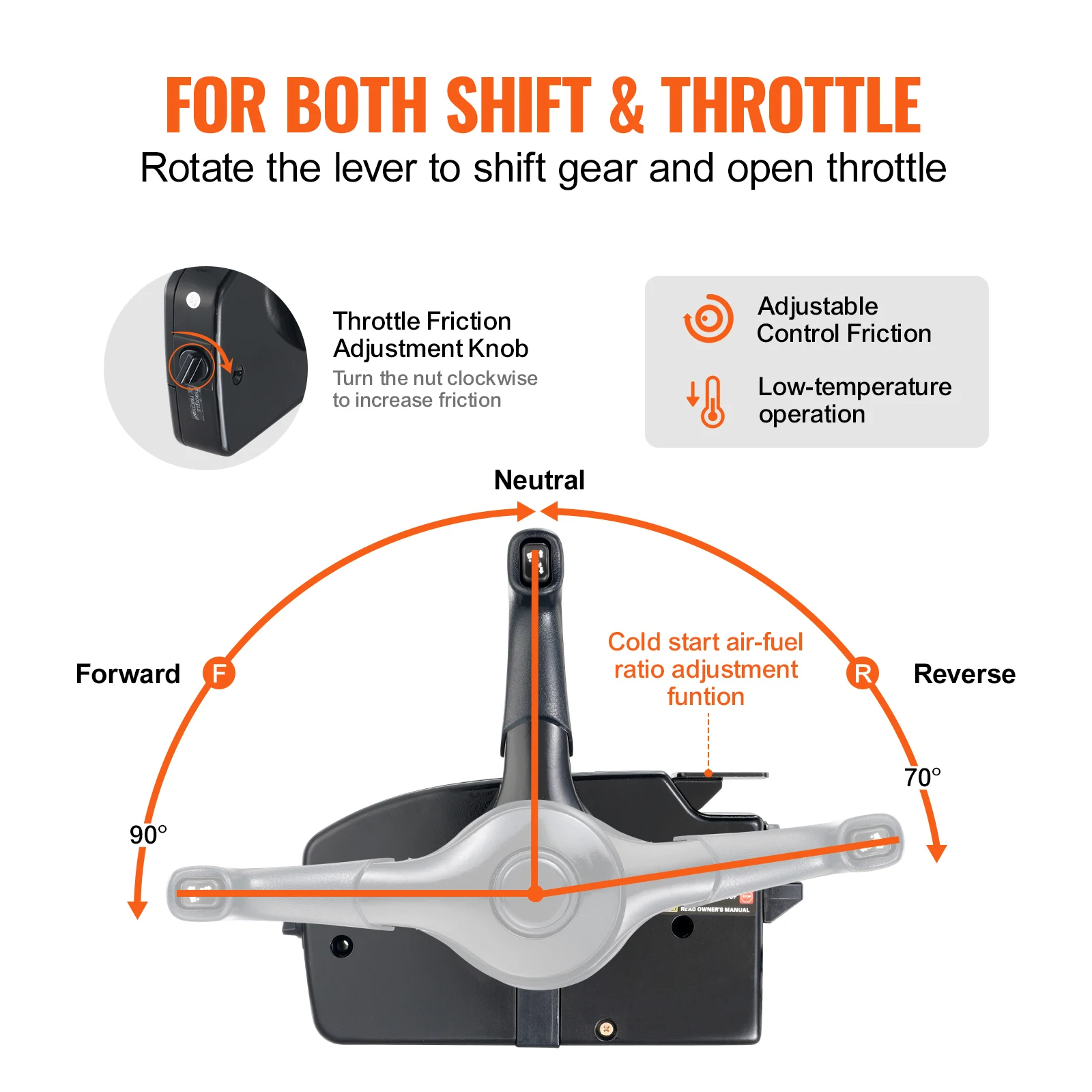 SucceBuy Boat Throttle Control Side Mounted Outboard Remote Box for Mercury PT 4Stroke Marine Power Trim Switch Harness Lanyard