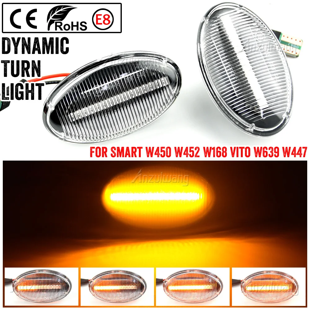 

Car For Mercedes Benz Smart W450 &W452 W168 Vito W639 W447 Citan W415 LED Turn Signal Side Marker Light Dynamic Flasher Blinker