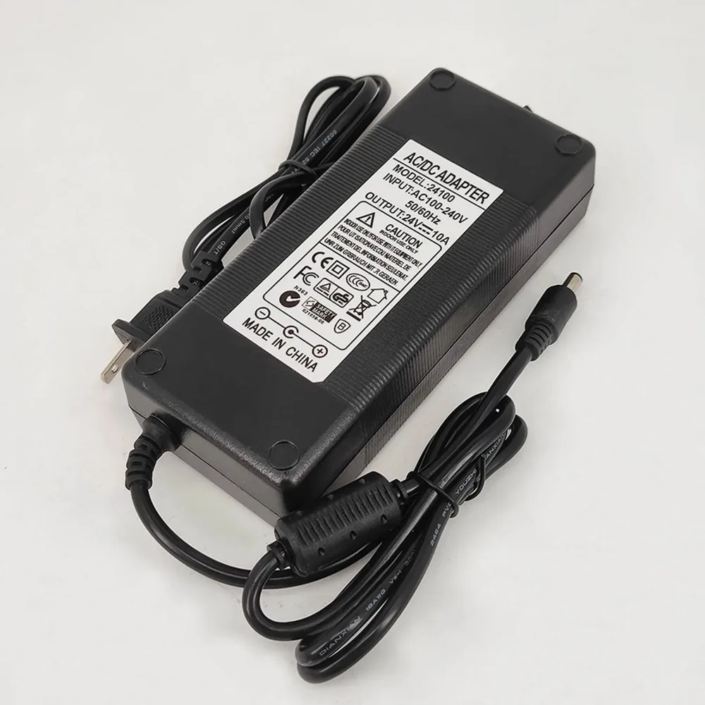 100-240V AC-DC 24V 10A 전원 어댑터 공급 충전기 어댑터, 5.5mm X 2.5mm 플러그, 미국 EU AU 플러그, 24V/10A 앰프 전원 공급 장치