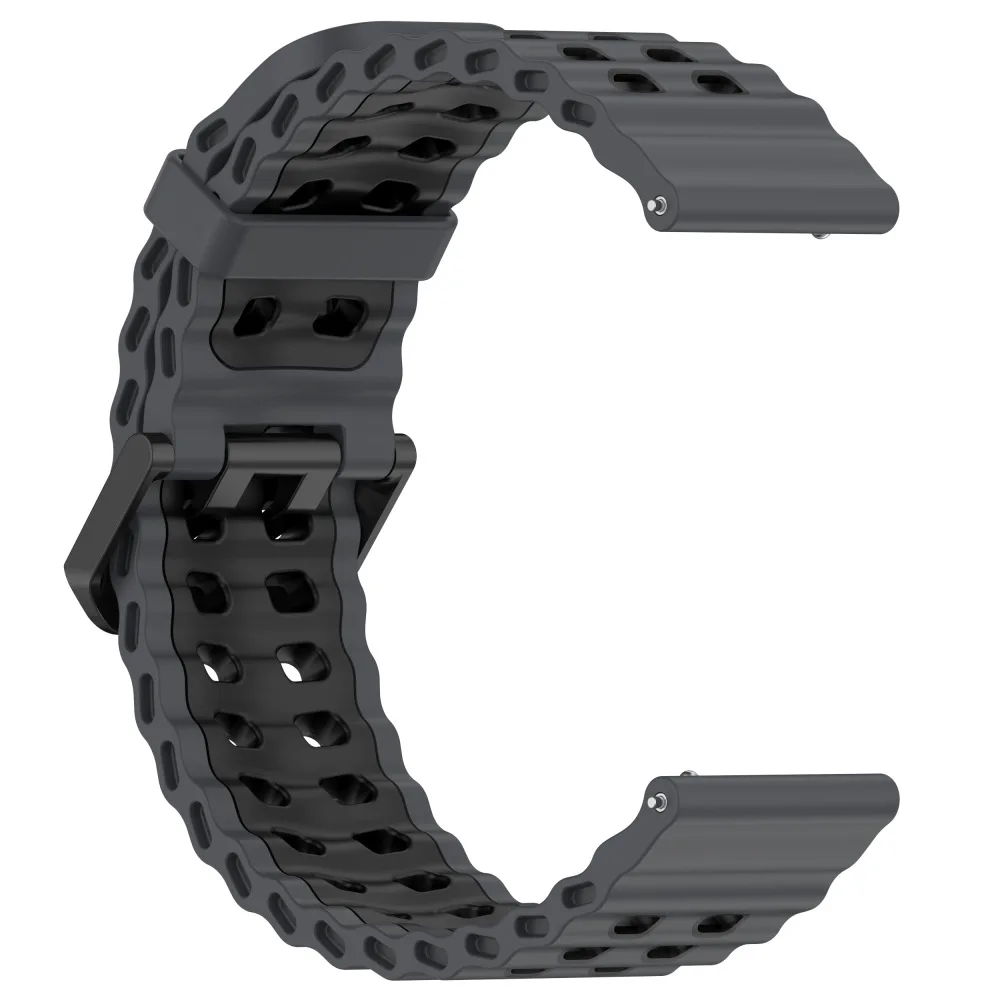 Two-Tone Silicone Ocean Sport Watch Band