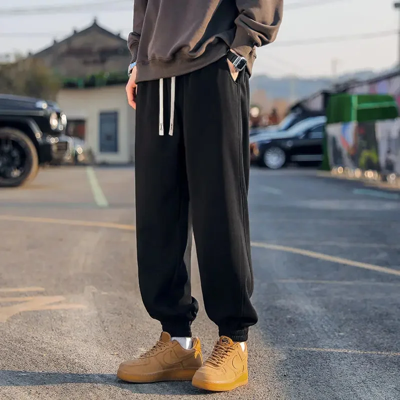 

2023 Spring Autumn Men Fashion Solid Casual Sport Pants Streetwear Baggy Sweatpants Male Color Loose Trousers I453