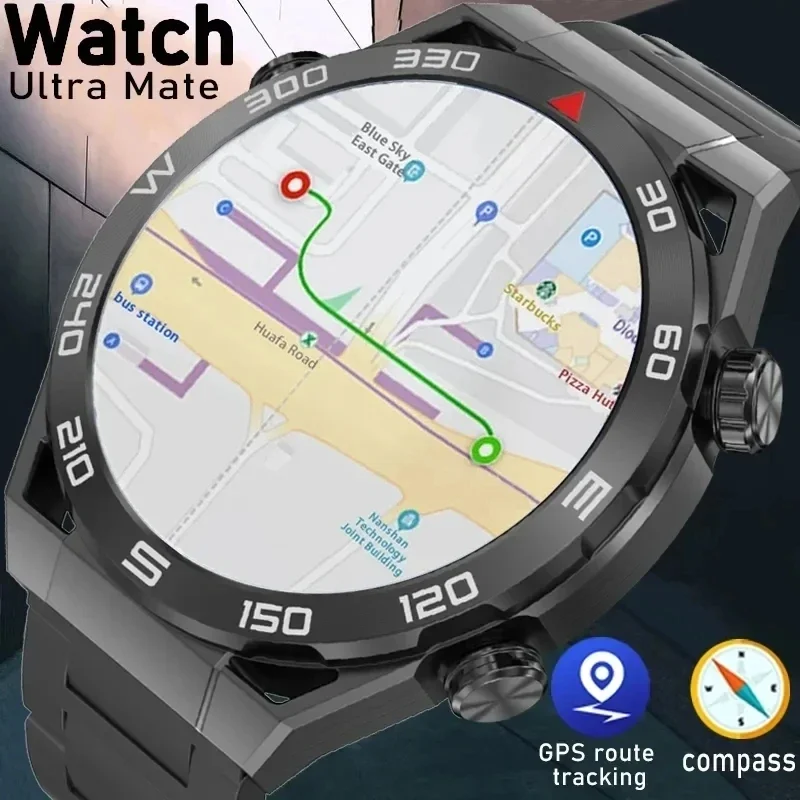 

Новинка 2024, Смарт-часы с GPS-трекером, мужские умные часы, Bluetooth, вызов, спортивный браслет, фитнес-часы, полный сенсорный экран, потрясающие Смарт-часы для мужчин