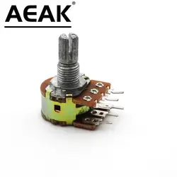 WH148 Dual Stereo Potentiometer Pot B10K 50K Ohm R Linear shaft 15mm 15 shaft =15 6Pin Shaft WH148 Amplifier