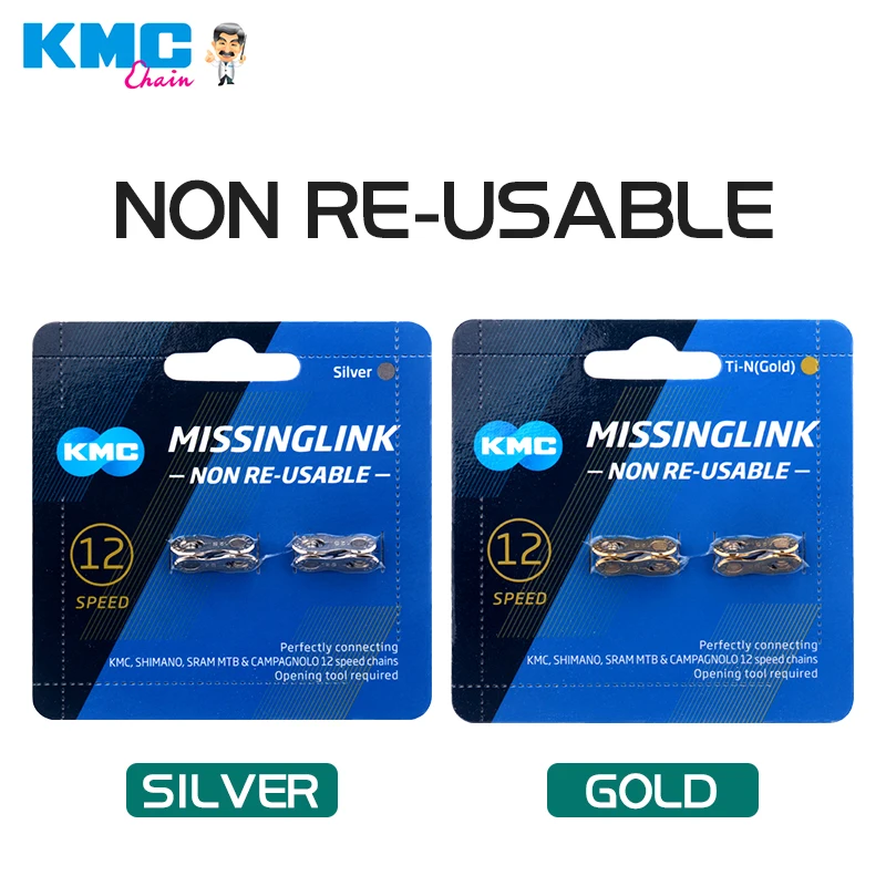 Bicycle Chain Connector KMC 2 Pairs 6 7 8/9 10 11 12 Speed Bicycles Reusable Chain Magic Clasp Silver Gold Connection Buckle
