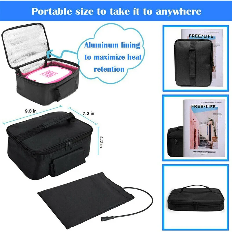 Portable mini car microwave 12v electric oven fast heating picnic box for  travel camping food cooking oven for lunch boxes