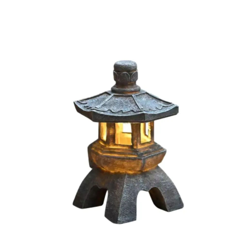 Solar Pagoda Lantern Garden Statue, for Landscape,Balcony,Garden,Patio,Porch Yard Art Ornament, Outdoor Zen Asian Decor 2