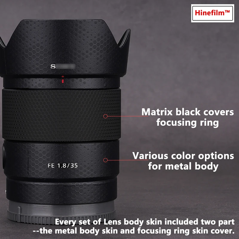 Hinefilm FE 35mm F1.8 렌즈 스티커, SEL35F18F 렌즈 데칼 스킨 35F1.8 랩 커버, FE35 F1.8 렌즈 스킨 35 1.8