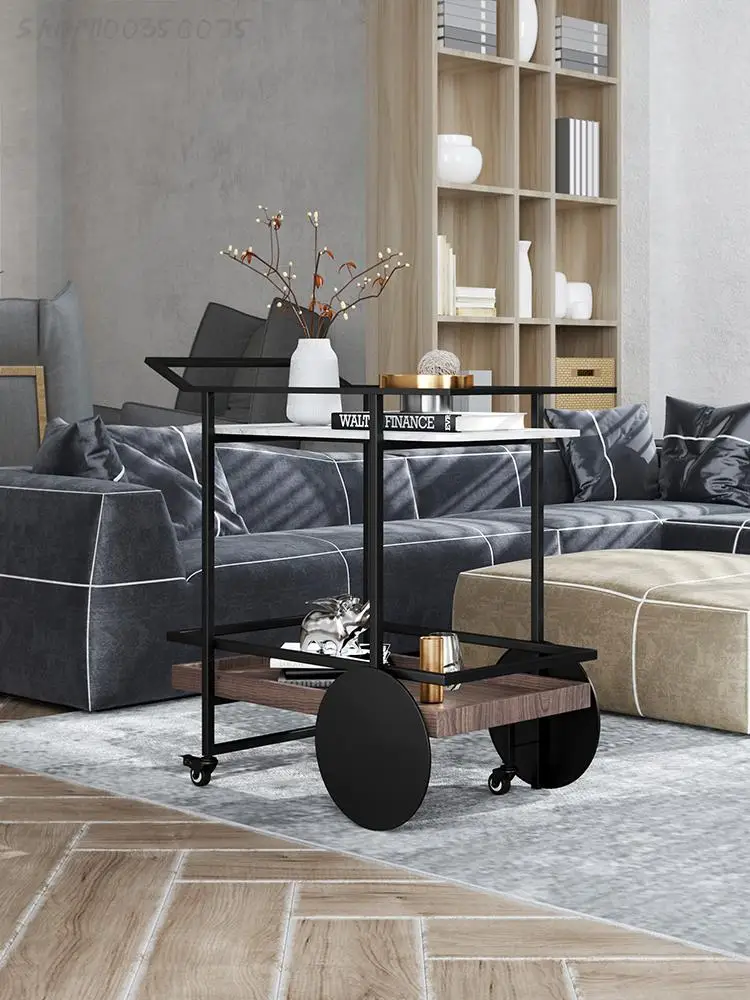 European-style hotel wine cart trolley restaurant mobile hand push dining cart creative meal side tea kitchen