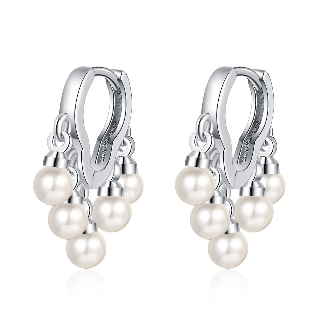 S925 Sterling Silver Cloud Pearl Earrings Exquisite Style Wavy