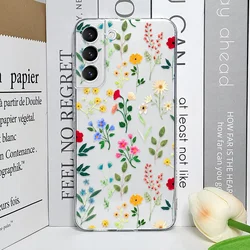 Charming Floral Design Clear Silicone Phone Case - Soft Protective Cover for SamsungS21 Ultra (T-E1022T1)
