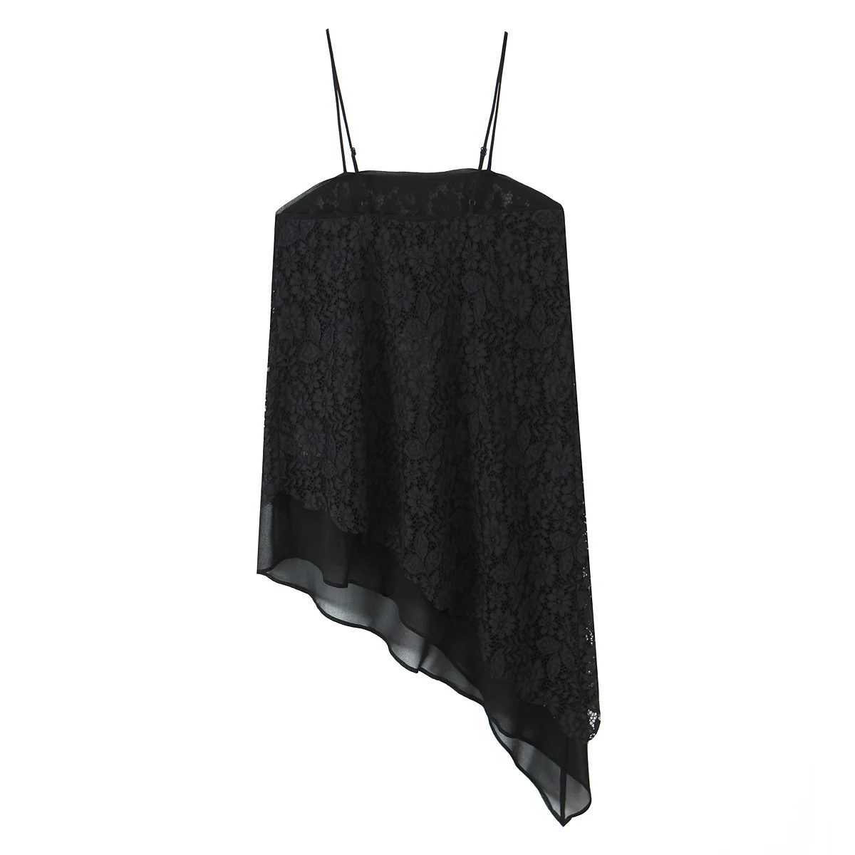 Chic Sexy Lace Sling Tops Women's Sleeveless Backless Elegant Party Top 2026 Summer New Lady Fashion Asymmetry Short Tops