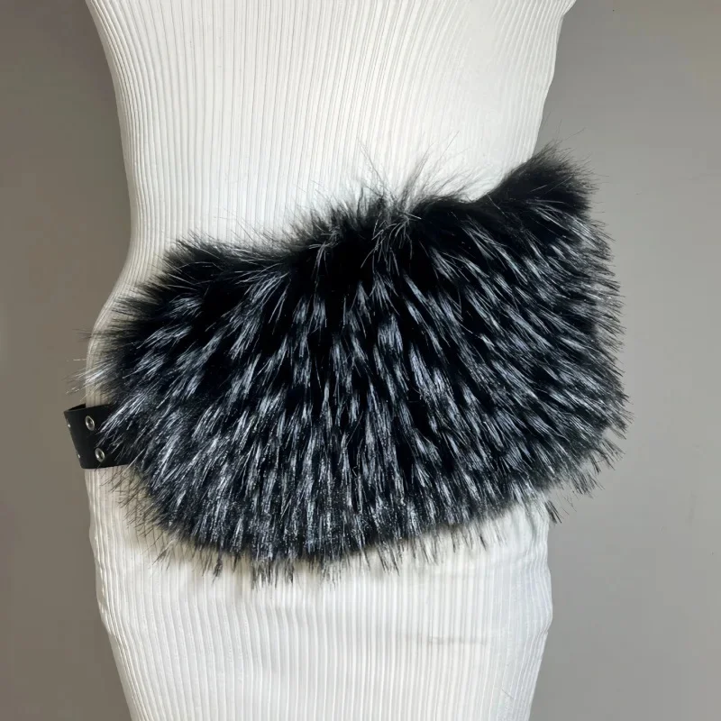 Air hole belt fur color white tip