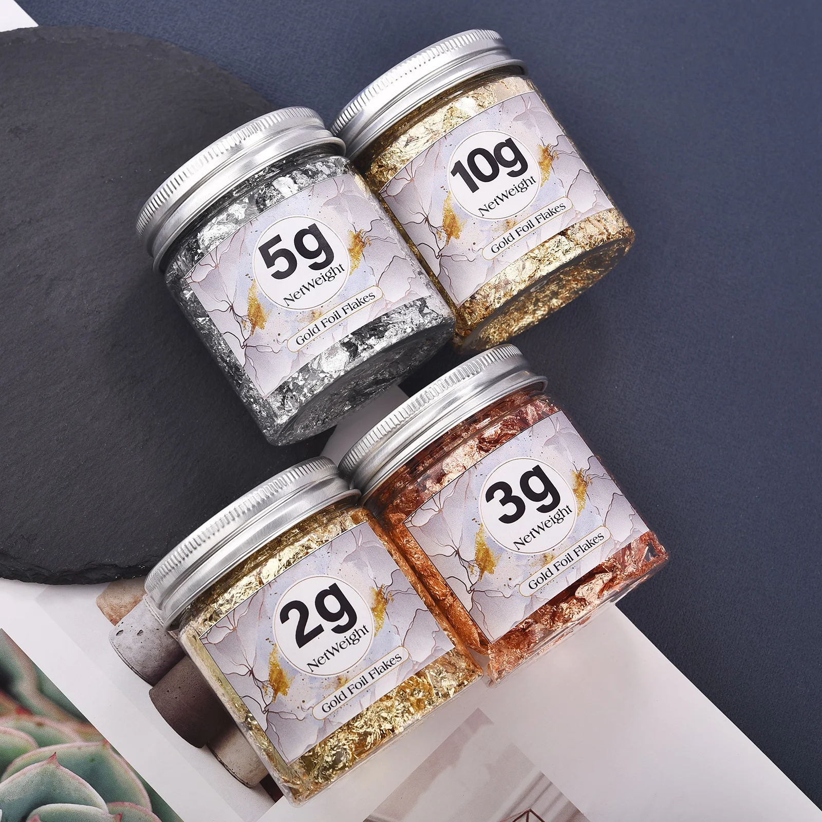 Gold Leaf Flakes for Epoxy Resin and Nail Art Creations