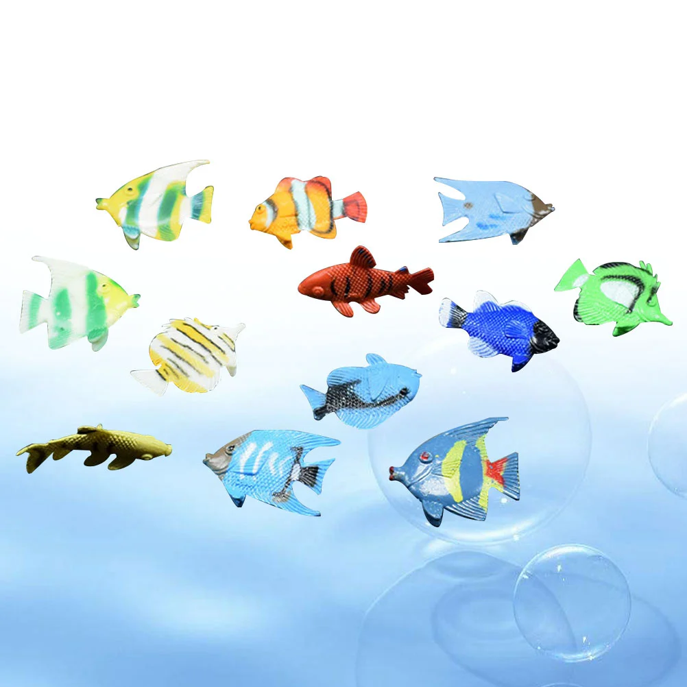 

12 Pcs Mini Fish Toys Kids Educational Childrens Ornamental Tropical Children’s