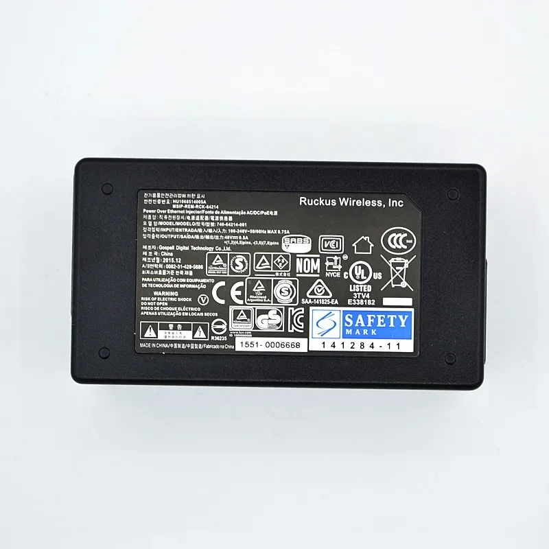 Ruckus 무선 Zoneflex PoE 인젝터, 902-0162-XX00, 902-0162-US00 또는 902-0162-EU00 과 유사, 2x10, 100/1000 Mbps, 48V, 0.5A, 24W
