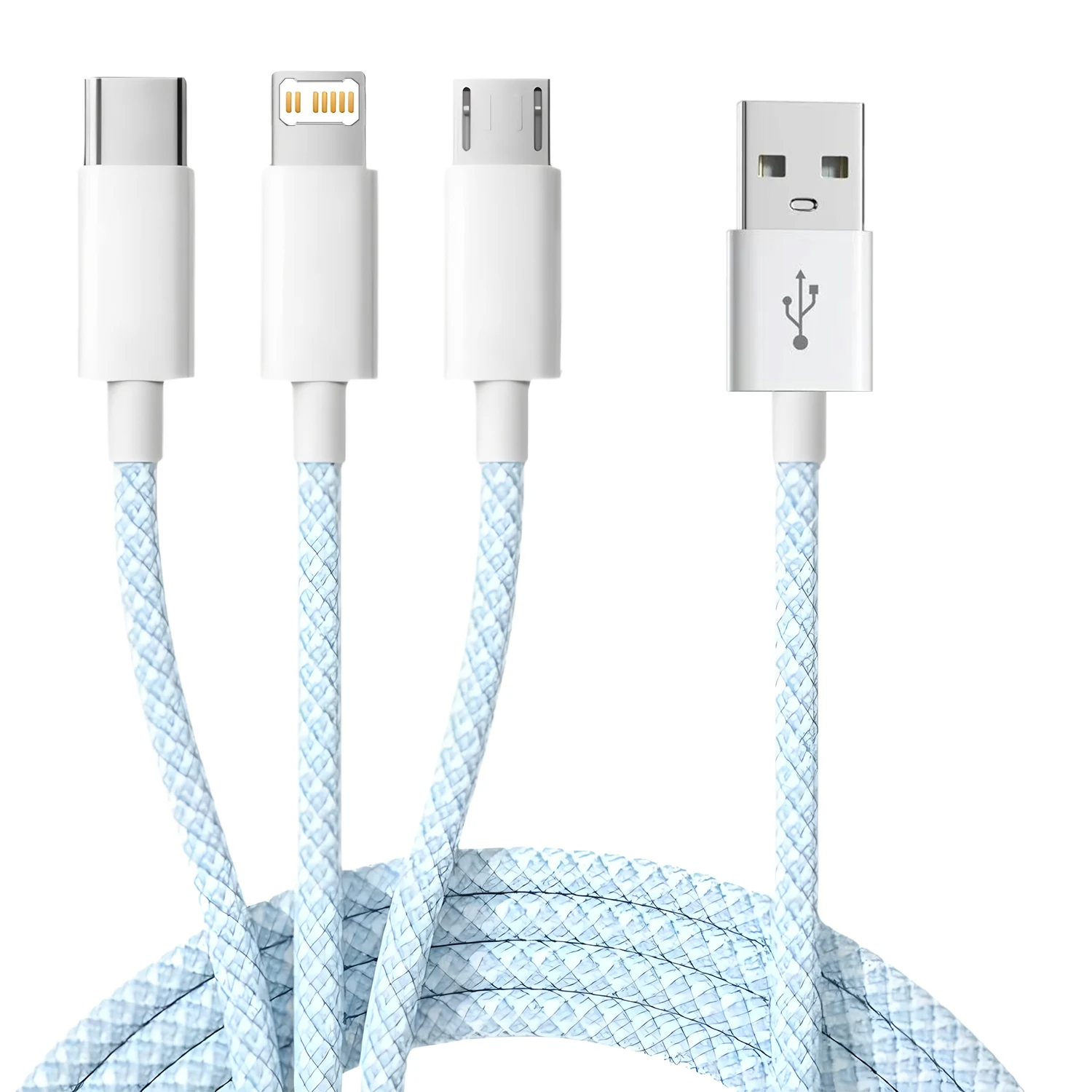 Câble de charge rapide 3 en 1 pour Samsung Xiaomi iPhone Poco, câble de charge Micro USB Type C, cordon de charge USB C multiple