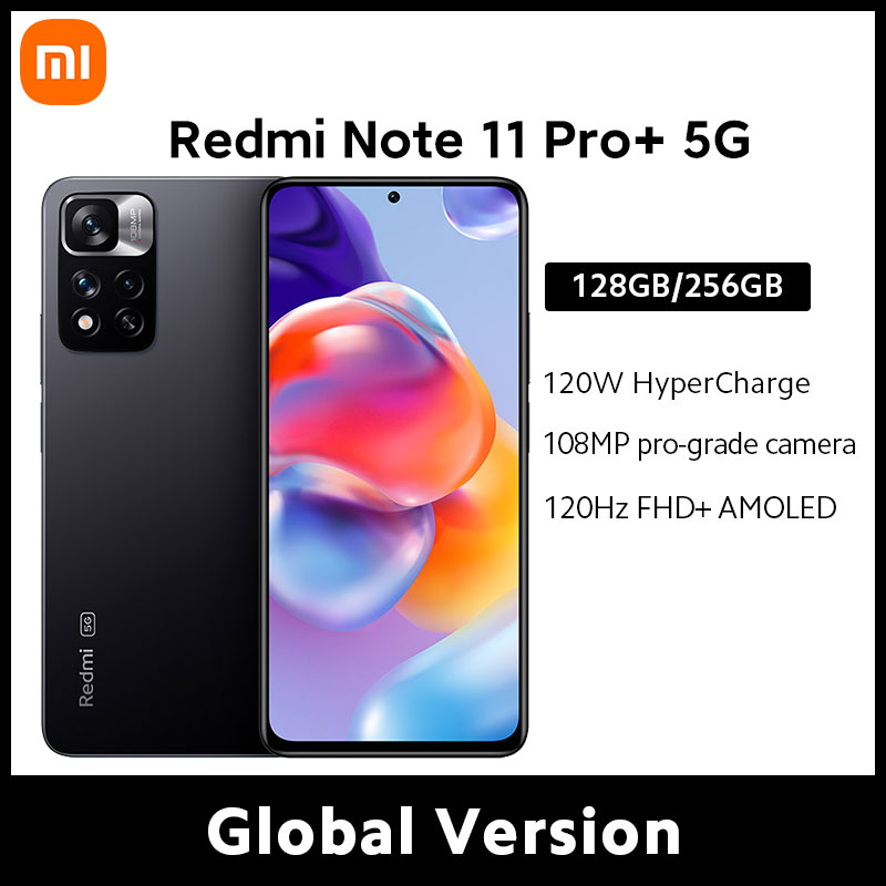  New Xiaomi Redmi Note 11 Pro+ 5G Smartphone 6GB RAM 128GB ROM Global Version MTK Dimensity 920 6.67" FHD+ AMOLED DotDisplay 