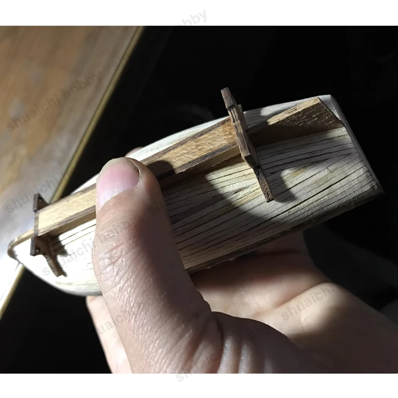 Lifeboat Wooden Boat Toys 138mm 208mm Canoe Life Raft Mould DIY Handmade Wood Ships Accessories Model 4