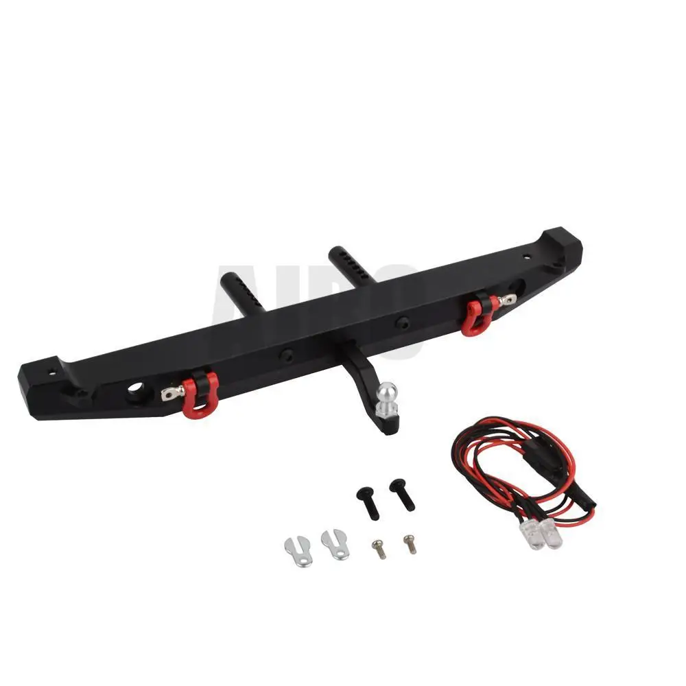 Upgrade Your RC Crawler With This Tough Metal Rear Bumper & LED Light Kit – Fits TRX-4 & SCX10