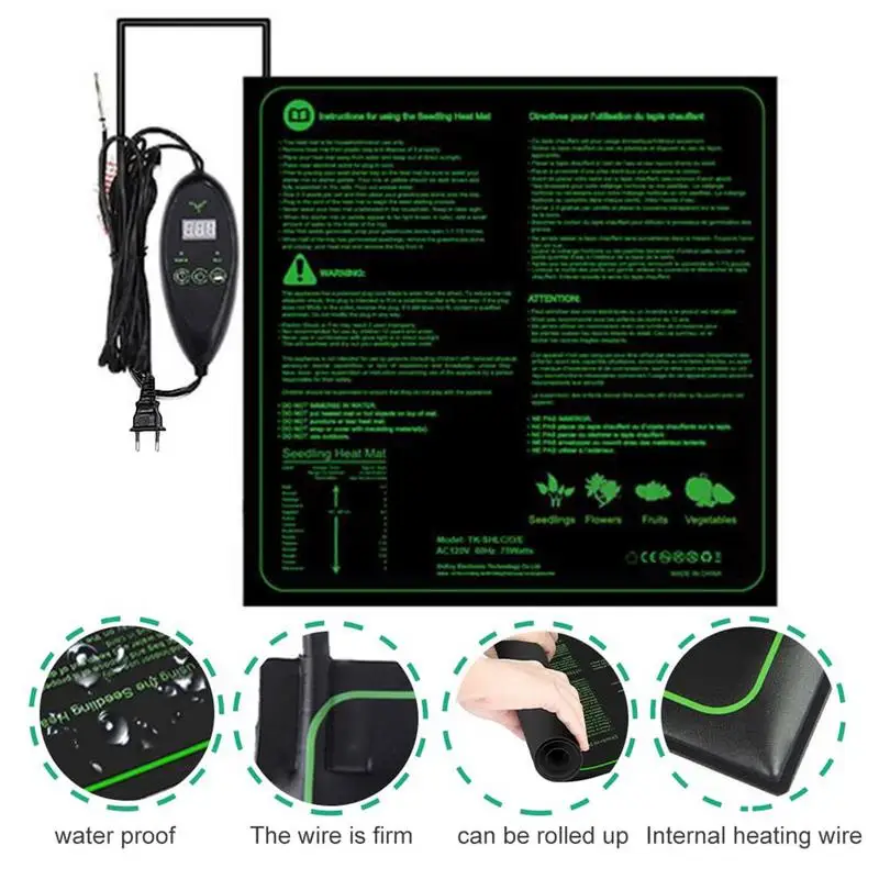 Plant Heating Mat Pets Warm Pad Incubator Six-Speed Thermostat Timed Nurturing Waterproof Greenhouse Mats For Seed Germination planting mat seedling heat mat