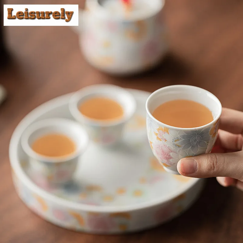Stacked Material Flower Antique Glaze Tea Set Complete Set Vintage Tea Ceremony Set Teapot And Tea Cup Set Tableware Accessories