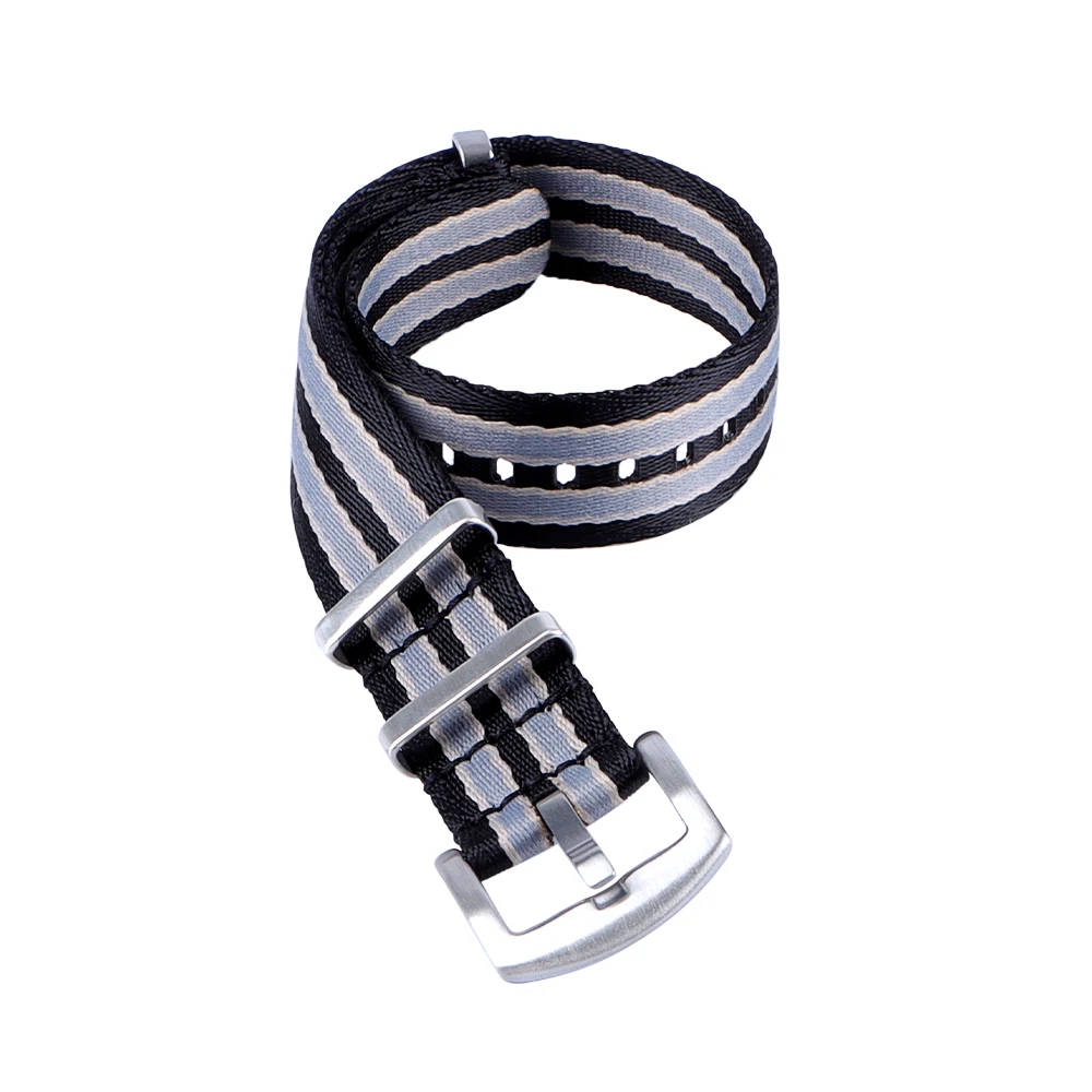 Durable Nylon Fabric Wristband with Stainless Steel Buckle - Available in Multiple Sizes