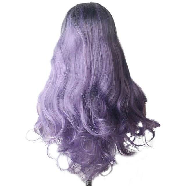 WoodFestival Wavy Synthetic Hair Wig Cosplay Ladies Colored Long Wigs For Women White Pink Red Dark Brown Green Blue Grey Ombre Same As Picture