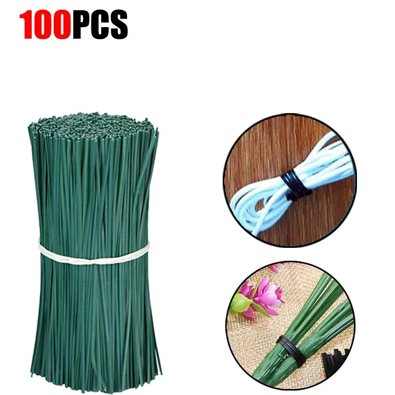 Plant Plastic Shell Reusable Galvanized with Iron Core Bendable Cable Ties 100Pcs