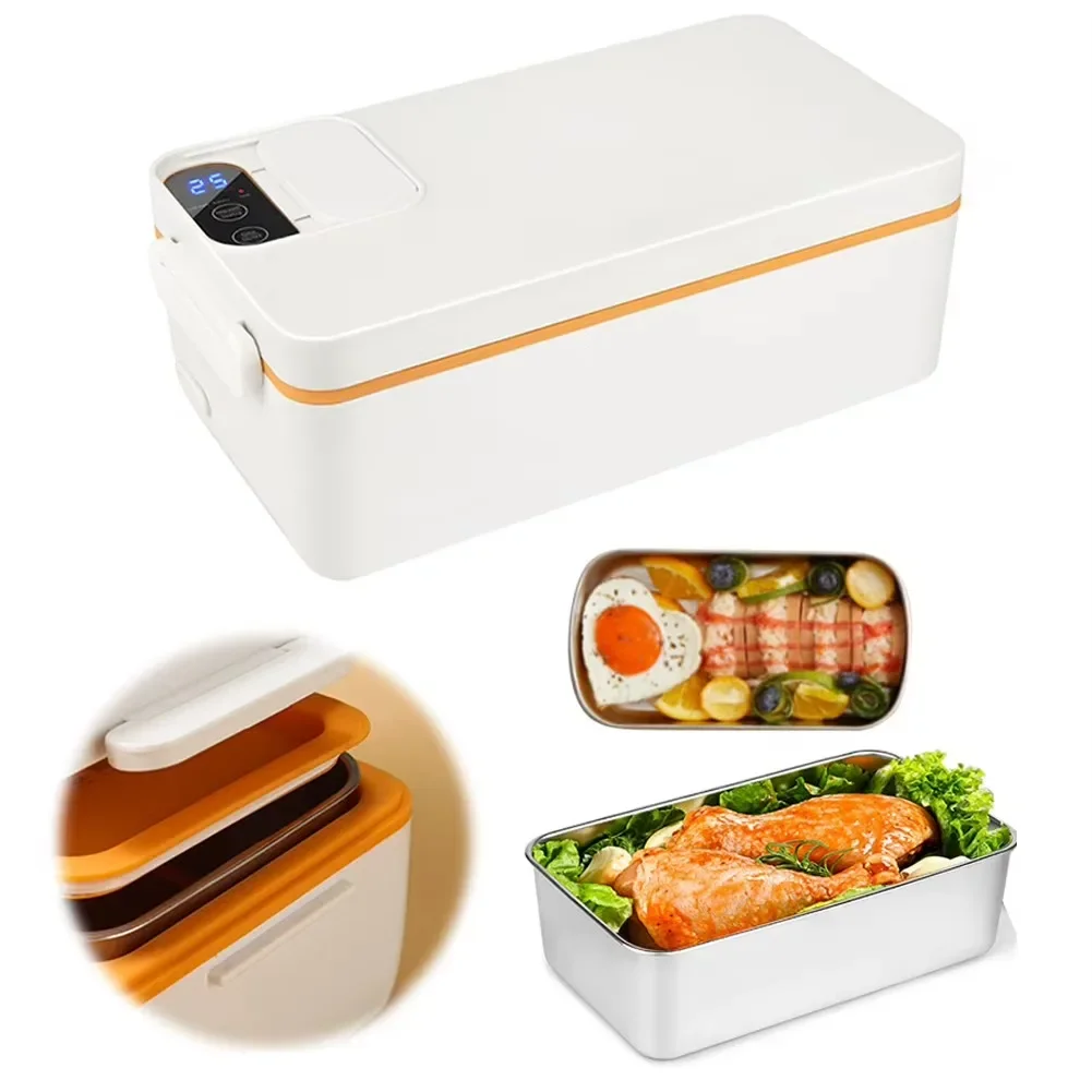 Description Picture 3 of itemPortable Wireless Electric Lunch Box Food Heater W/1.5L Removable Stainless Steel Container Heated Lunch Box For Office/Travel