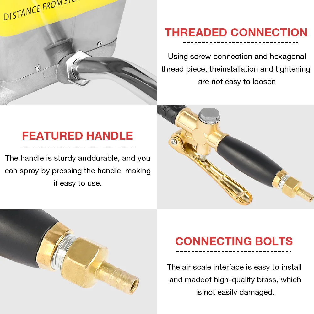 4 Hole Cement Spray Gun, Home Cement Mortar Spraying Machine, Portable Pneumatic Tool Sand Gun Machine Mortar Grouting Machine 3