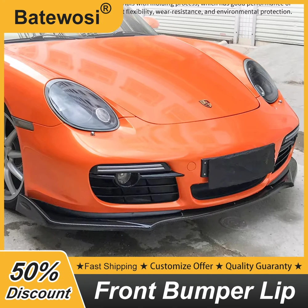 For Porsche Cayman Boxster 981 718 2016 17 18 19 20 21 Car Front Bumper Splitter Lip Body Kit Spoiler Diffuser Deflector Carbon 1