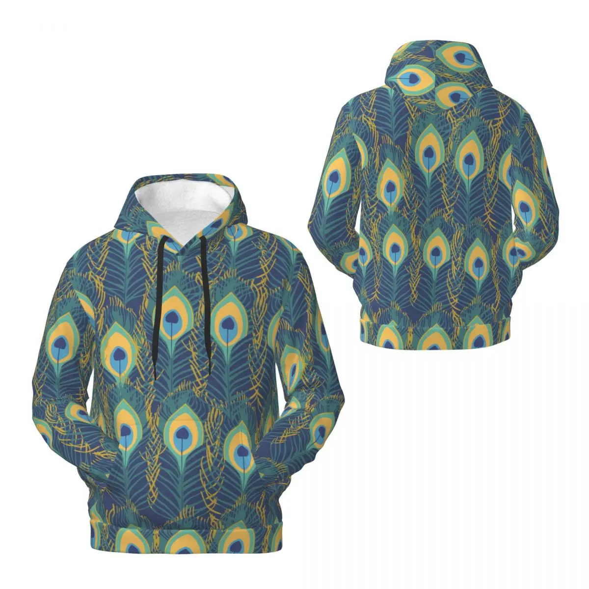

Толстовка унисекс флисовая с капюшоном, Свитшот супермягкий с 3D рисунком павлина, животного, в полоску, из полиэстера, теплая с карманами, пуловер
