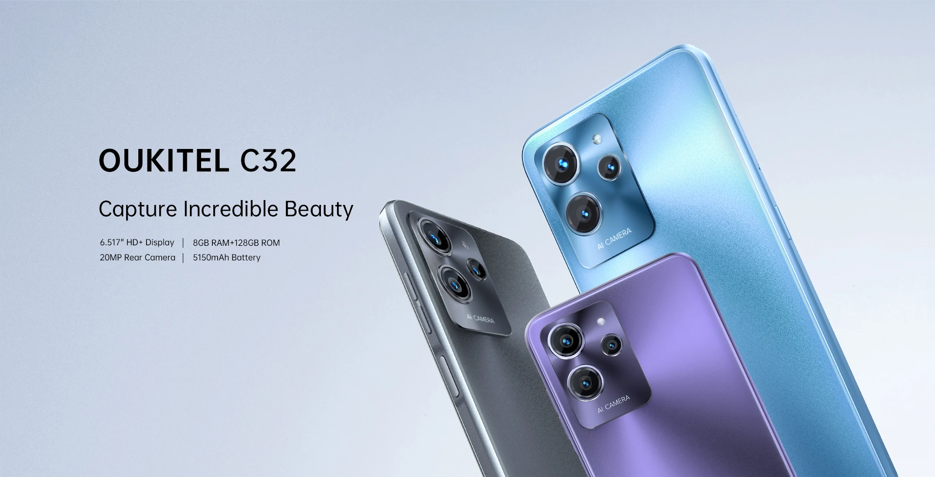 OUKITEL C32 8GB 128 GBアンドロイド12スマートフォン20 MP