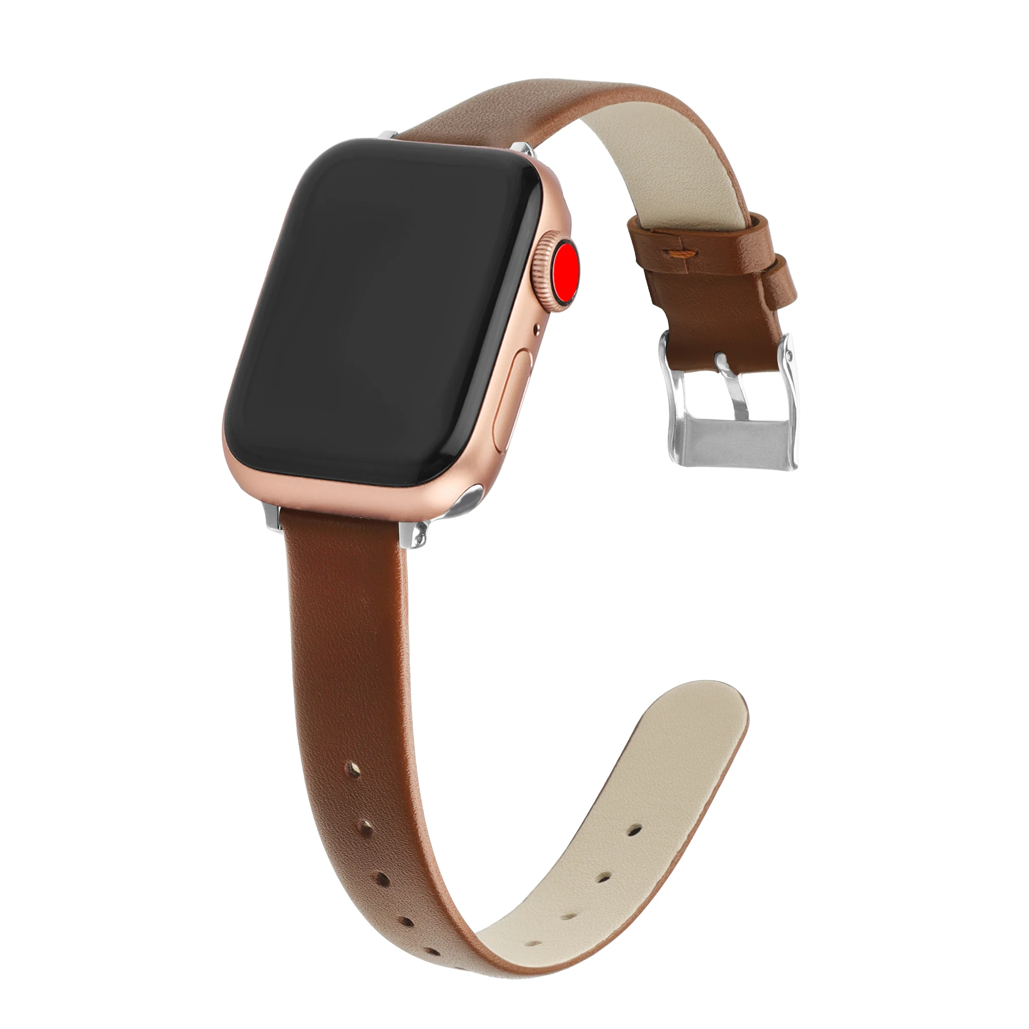 

New Thin Leather Band for Apple Watch 38mm 40mm 49mm Slim Colorful Wristband Strap for iWatch SE Ultra 8/7/6/5/4/3/2/1 Bracelet
