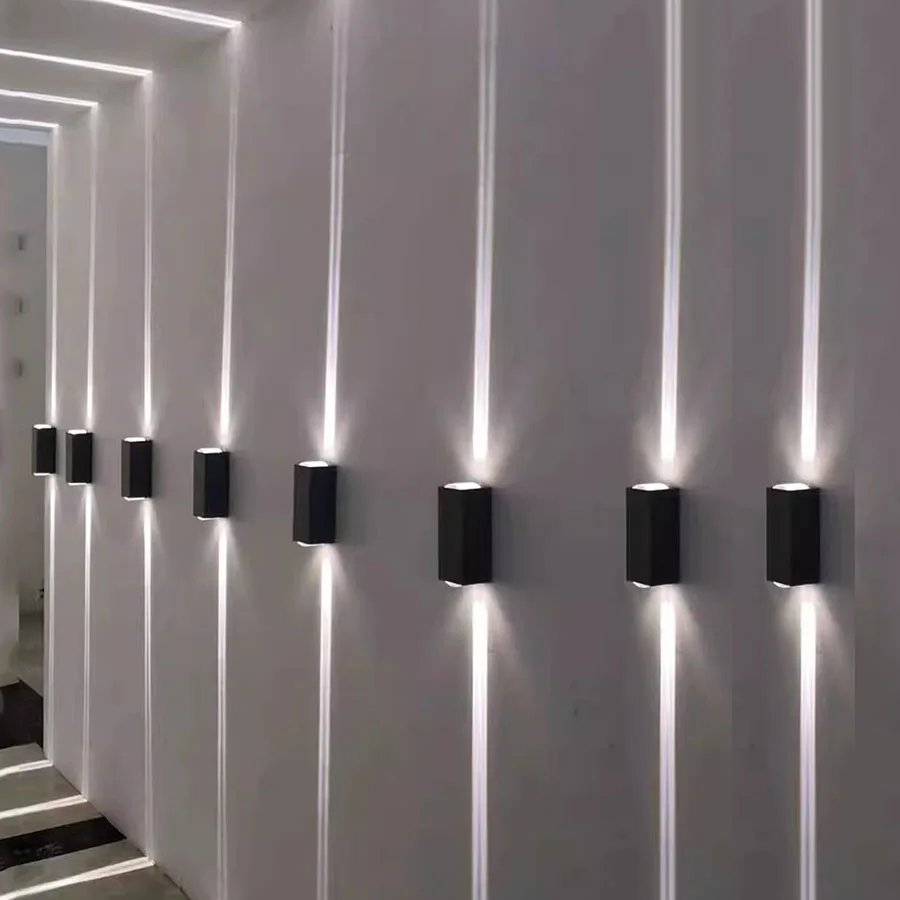 6W 20W 방수 좁은 빔 벽 현관등 상하향 LED 벽등 야외 테라스 정원 벽 세척 조명 스포트라이트
