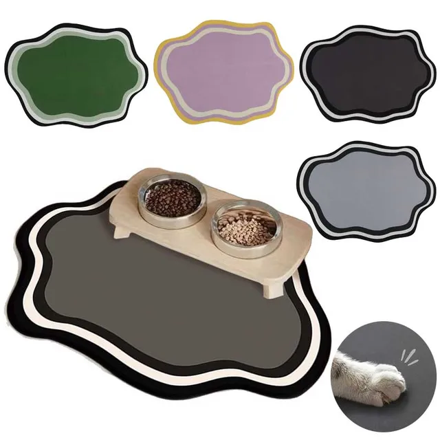Absorbent Solid Colour Pet Mats Quick-dry Non-Slip Absorbent Wear-Resistant Leak-Proof Easy To Clean Dog Food Mats Cat Food Mats 3