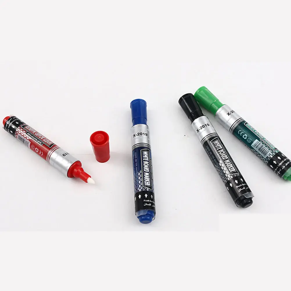 8Pcs 프레스 플로우 화이트보드 마커 종이 유리 플라스틱 드라이용 프리미엄 환경 친화적인 방수 지울 수 있는 마커 펜