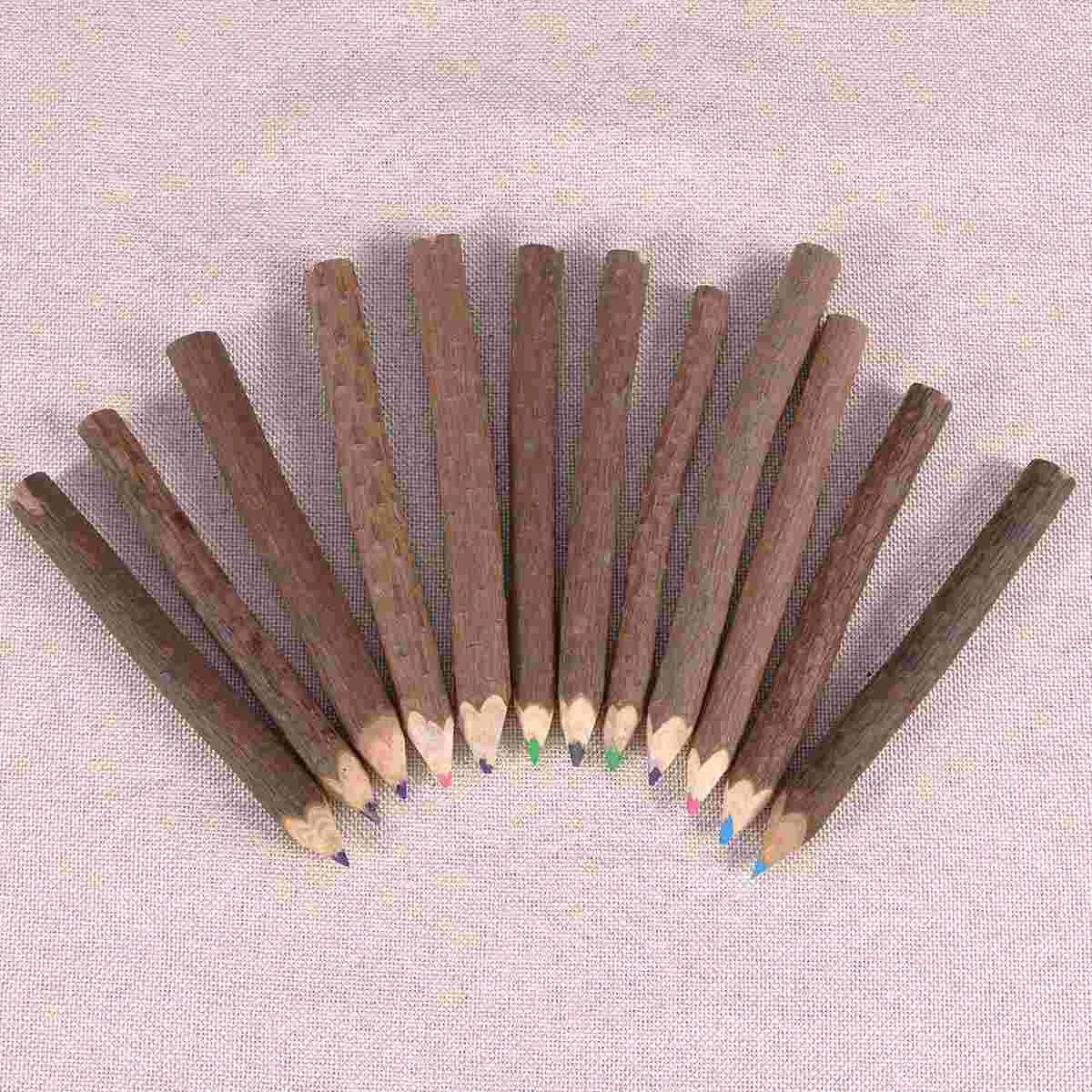 어린이용 가지색 연필, 천연 나무 연필, 소박한 나뭇 가지 연필, 나무 공예, DIY 장식, 방 장식, 파티